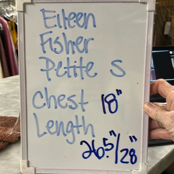 Eileen Fisher Petite Silk Georgette Crepe Boatneck Sleeveless Blouse Size P/S - Picture 5 of 8